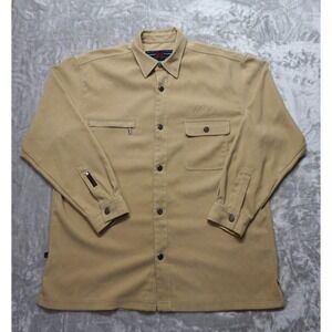 Phat Farm Jacket Mens L Brown Full Button  Band Collar